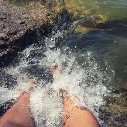 Waves splashing in water
