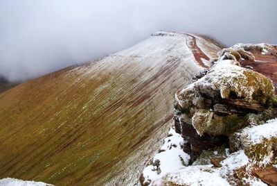 Close-up of snow covered rock