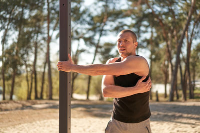 Full length of man standing outdoors