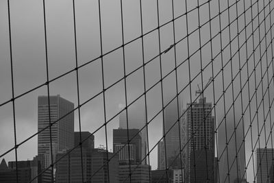 Low angle view of modern buildings against sky