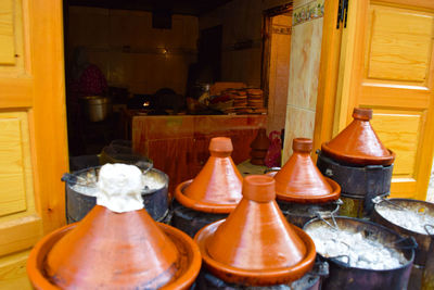 Close-up of kitchen utensils on table