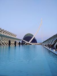 View of swimming pool against clear sky