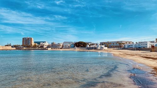 Scenic view of beach against sky