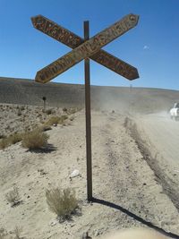 Scenic view of desert against clear sky