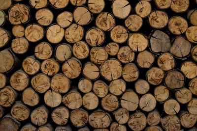 Full frame shot of logs