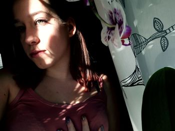 Close-up of beautiful young woman