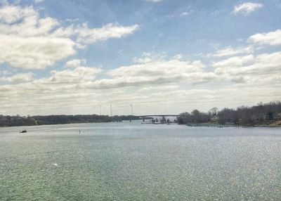 Scenic view of river against sky