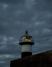 Low angle view of lighthouse against sky