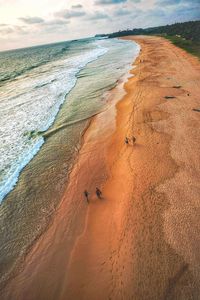 High angle view of beach