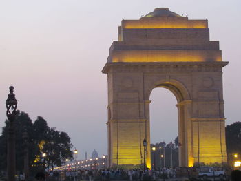 View of illuminated city at night