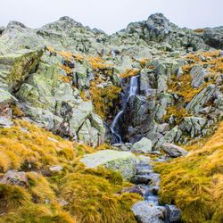 Scenic view of waterfall