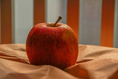 Close-up of apple on table