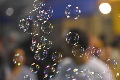 Close-up of illuminated bubbles