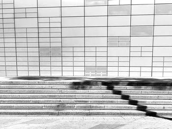 Empty staircase against wall