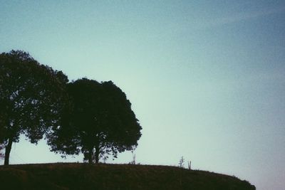 Scenic view of landscape against clear blue sky