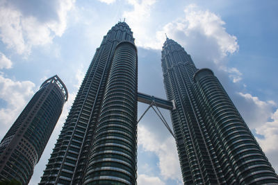 Low angle view of modern buildings against sky