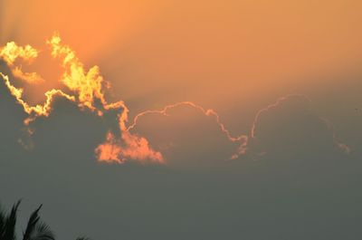 Low angle view of sky during sunset