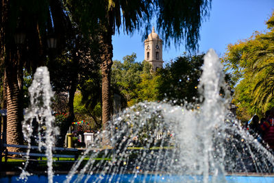 Fountain in garden