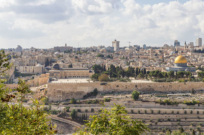 Aerial view of buildings in city