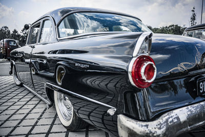 Vintage car on road