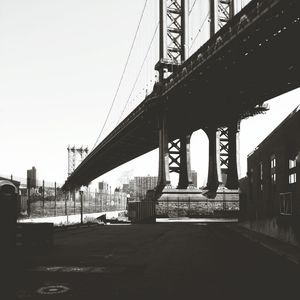 Suspension bridge over river