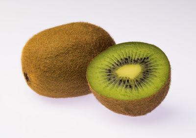 Close-up of lemon against white background