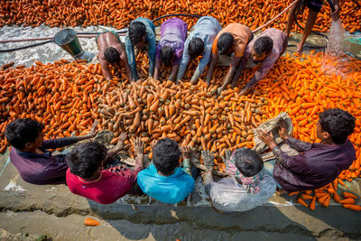 High angle view of group of people