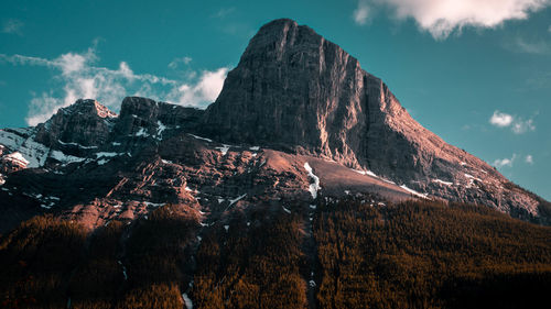 Low angle view of mountain against sky