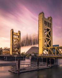 View of bridge at sunset