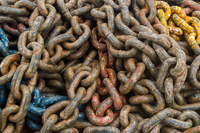 Full frame shot of rusty chain