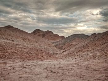 Scenic view of arid landscape against sky