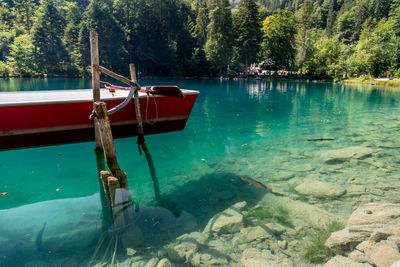 View of boat in sea