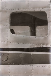 Close-up of airplane window