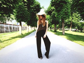 Woman standing in park