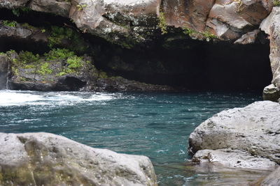 Rock formation by sea