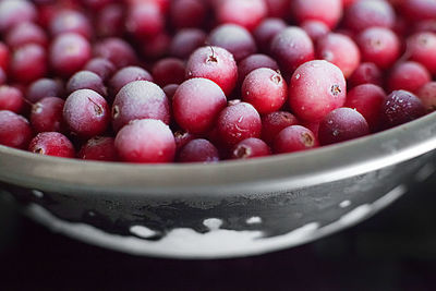 Close-up of strawberries in bowl