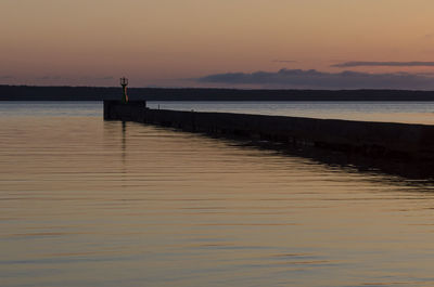 Scenic view of sea at sunset