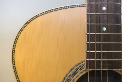 Beautiful wood guitar with string