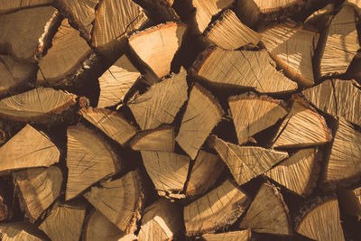 Full frame shot of logs