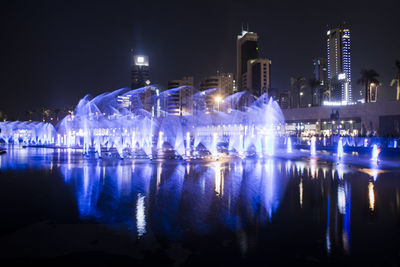 Illuminated city at night