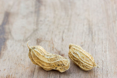 High angle view of bread on table
