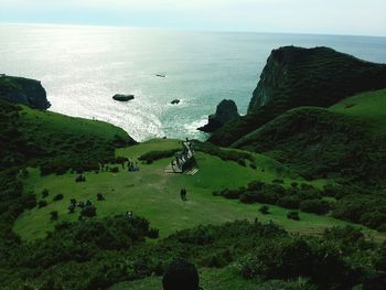 Scenic view of animas de cucao in chiloe, chile