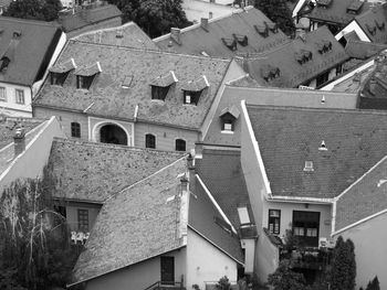 High angle view of buildings in city