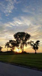 Scenic view of landscape at sunset