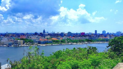 Scenic view of cityscape against sky