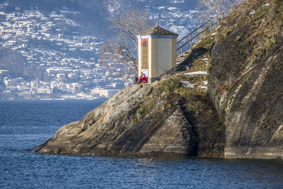 Chapel above the lake in maccagno