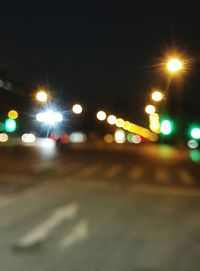 High angle view of road at night