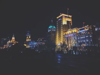 Illuminated city at night