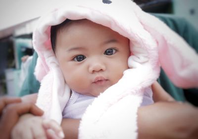 Close-up portrait of cute baby