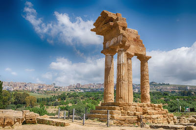 Greek temple in agrigento's valley of the temples, sicily italy